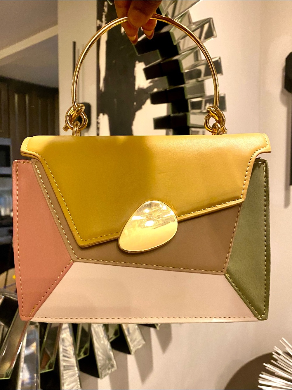 New women’s Colorblock Leather Top-Handle/Shoulder bag
